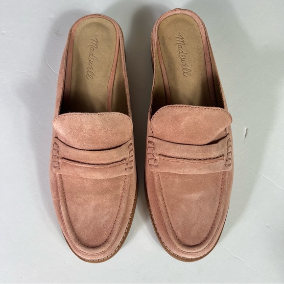 Madewell Elinor Loafers Mules Dusty Pink Suede Leather US 10 Women’s - Picture 2 of 10
